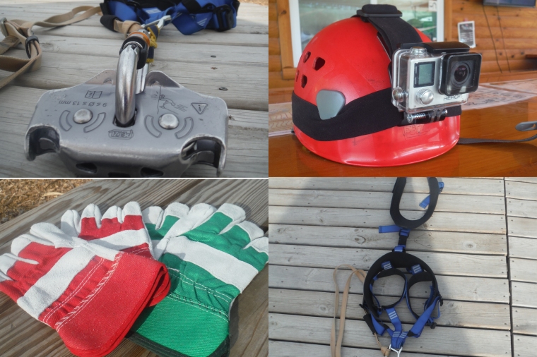 Safety Gear worn for zip lining at Lake Geneva Canopy Tours